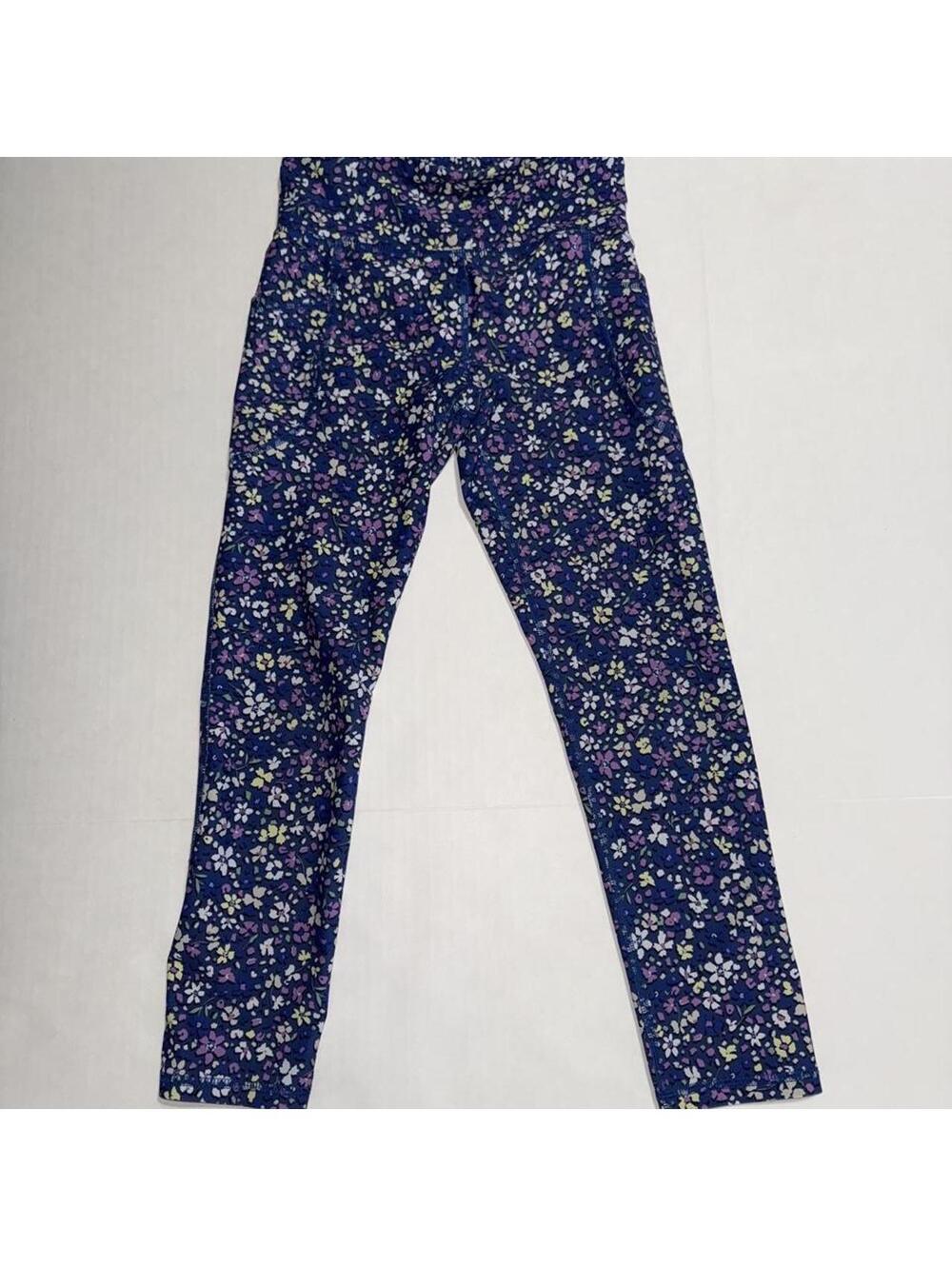 Old Navy Girls 8 PowerSoft Floral Leggings High Rise Go-Dry Active Dance